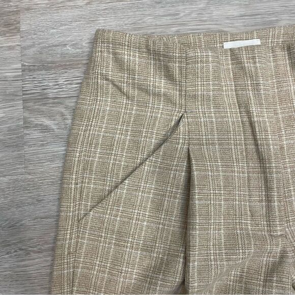 Wilfred High Waist Dress pants Plaid Beige Ankle Crop  Pant Wool Cashmere - Picture 5 of 10